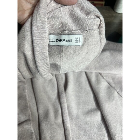 Zara Knit Womens Light Pink Open Front Cardigan Sweater Size Small - Picture 3 of 12